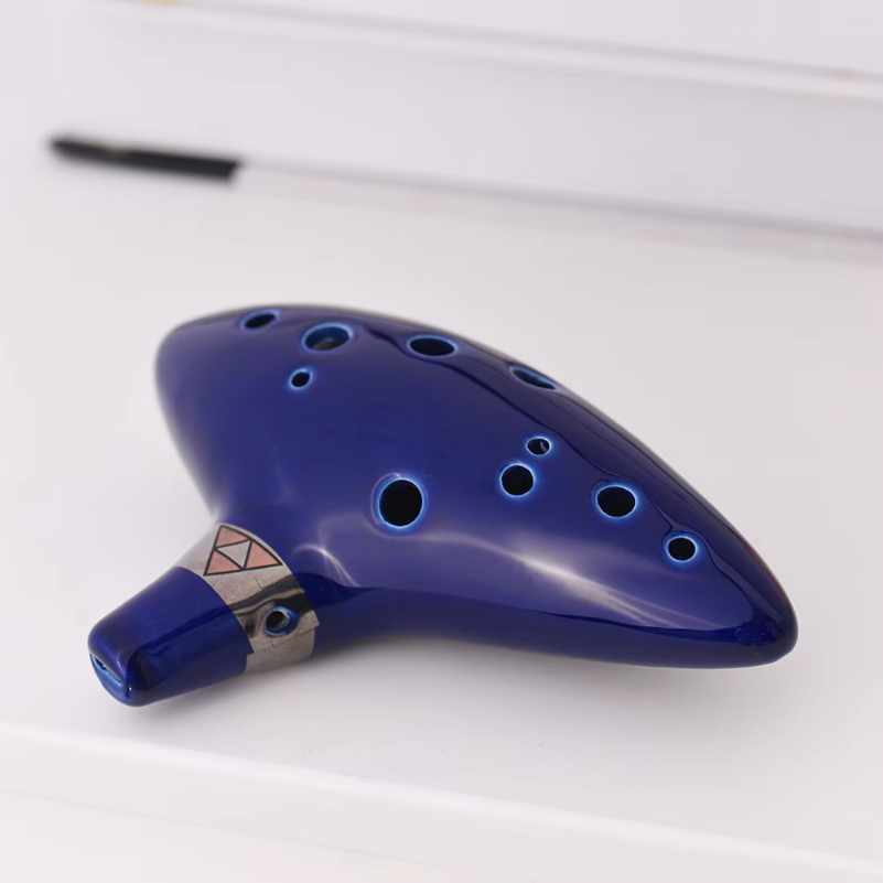 Musical Instrument Book - 12-Loch-Ocarina aus Keramik, Alt-C-Blasinstrument mit Liederbuch,