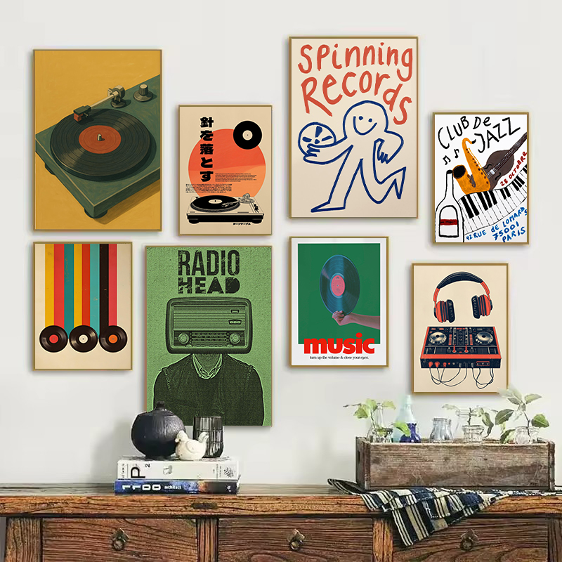 Musical Instrument Japanese - Retro Japanischen Stil Vinyl Plattenspieler Jazz