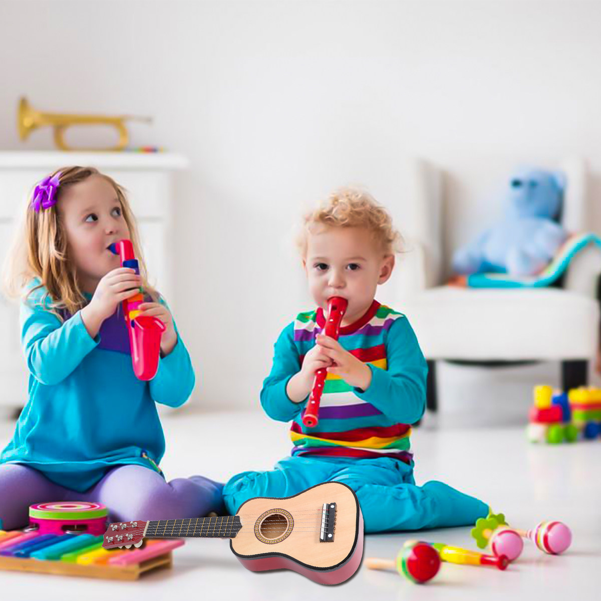 Musical Instrument For Beginners - 21-Zoll Kinder-Akustikgitarre Mini Holz-Einsteigerinstrument Leichtgewichtiges Komfortables
