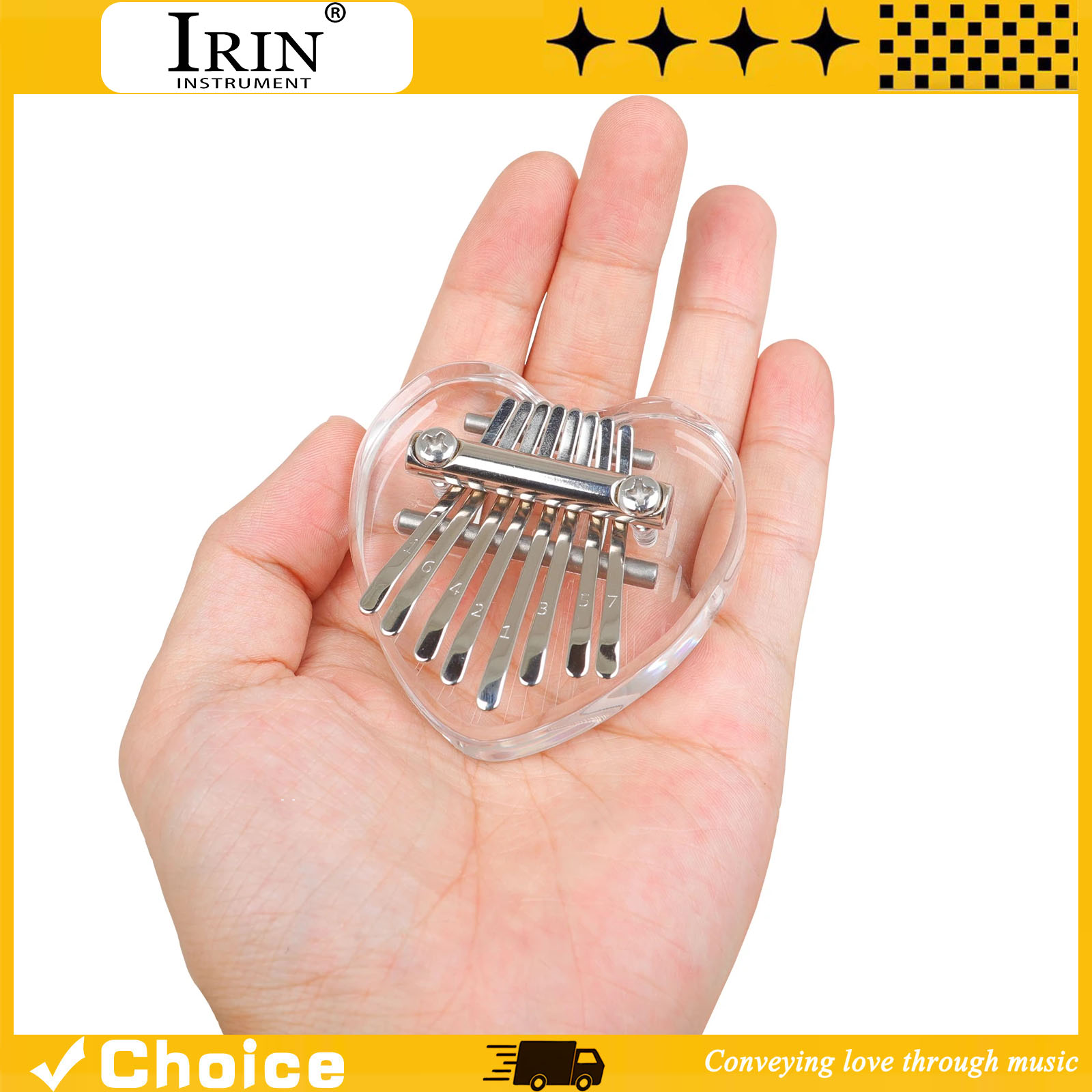 Musical Instrument For Beginners - 8-Tasten Kalimba Mini Daumenklavier aus Transparentem