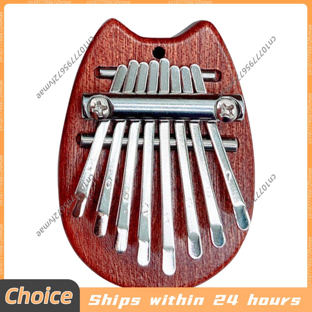 A Musical Instrument With Keys - 8-Tasten Mini Kalimba Holz-Daumenklavier mit Trageband