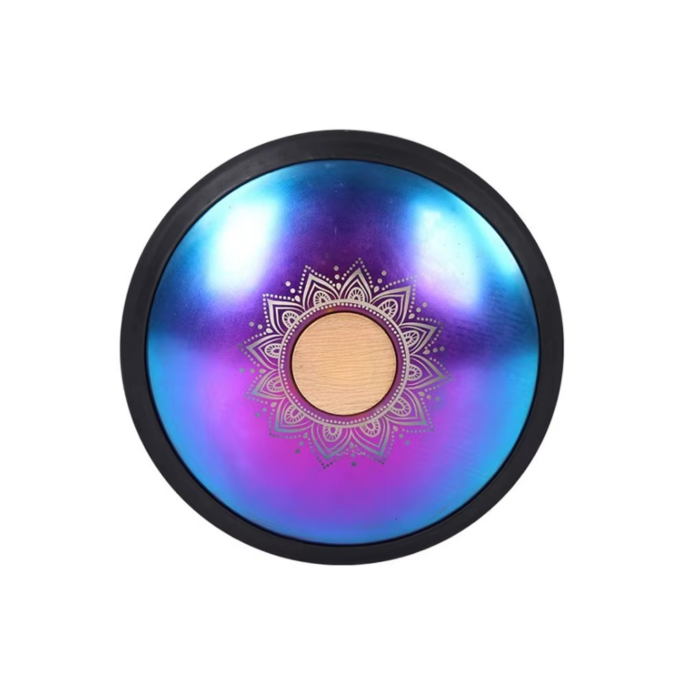 Musical Instrument Handpan - Professionelle Carbonstahl-Handpan Zungentrommel A/C/D/E/F/G/A/C/D Skala Mehrfarbiges