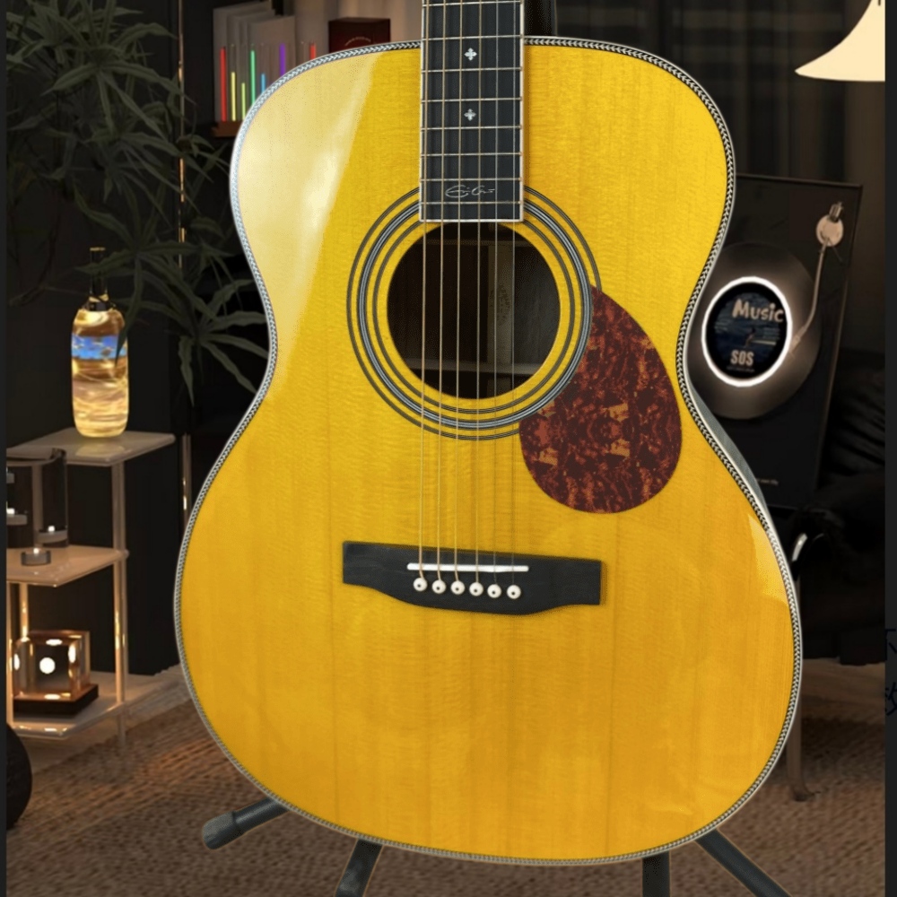 Handgefertigte gelbe Akustikgi – Musical Instrument For Beginners Bewertung und Preis
