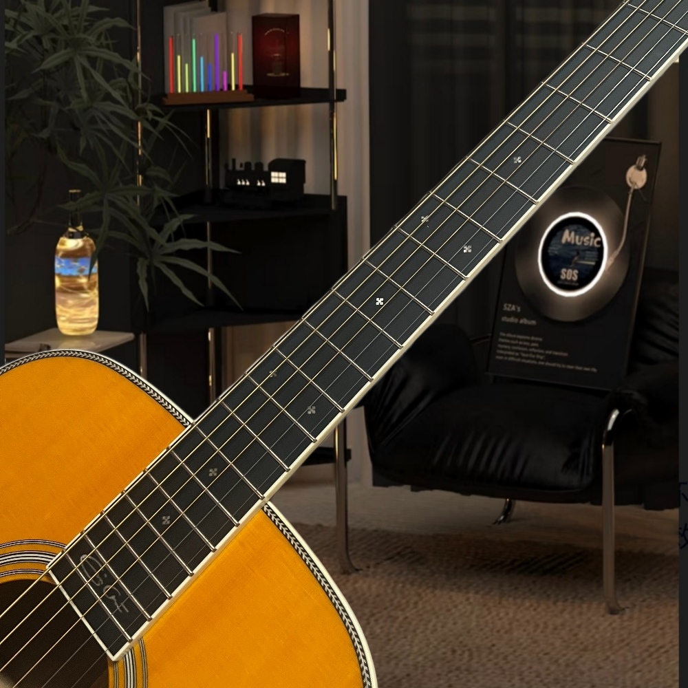 Handgefertigte gelbe Akustikgi – Musical Instrument For Beginners Bewertung und Preis